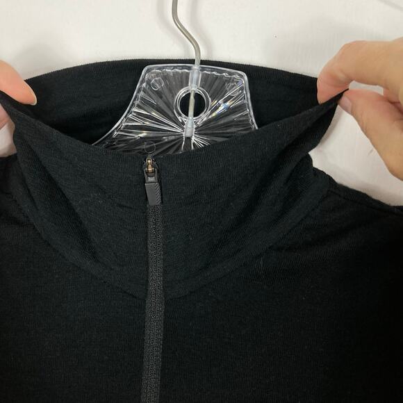 NWOT ICEBREAKER Sweater Women L Black Merino-Wool 175Tech 1/4Zip MockNeck LongSl - Picture 5 of 10